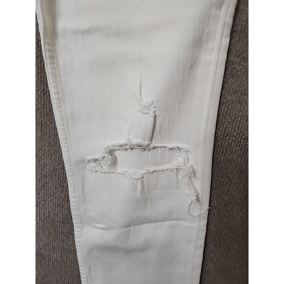Abercrombie Fitch Ankle Straight Jeans Womens 26 2 Long White Distressed Curve - Picture 4 of 8